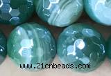 CAA5580 15 inches 10mm faceted round AB-color banded agate beads