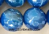 CAA5584 15 inches 10mm faceted round AB-color banded agate beads