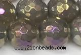 CAA5648 15 inches 12mm faceted round AB-color grey agate beads