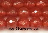 CAA5740 15 inches 6mm faceted round red agate beads