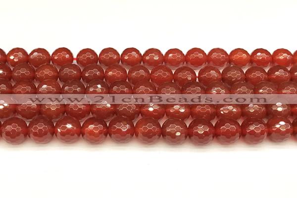 CAA5741 15 inches 8mm faceted round red agate beads