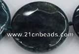 CAA575 15.5 inches 45mm faceted flat round dragon veins agate beads