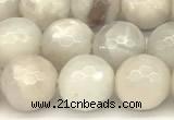 CAA5766 15 inches 8mm faceted round white crazy lace agate beads