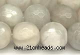 CAA5767 15 inches 10mm faceted round white crazy lace agate beads
