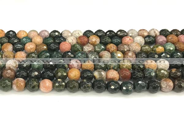 CAA5775 15 inches 6mm faceted round ocean agate beads