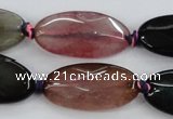 CAA578 15.5 inches 15*30mm faceted oval dragon veins agate beads