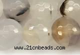 CAA5781 15 inches 8mm faceted round montana agate beads