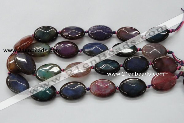 CAA579 15.5 inches 20*30mm faceted oval dragon veins agate beads