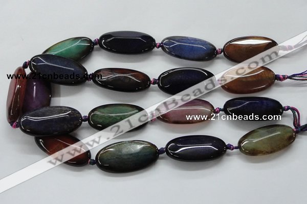 CAA580 15.5 inches 20*40mm faceted oval dragon veins agate beads