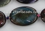 CAA581 15.5 inches 25*35mm faceted oval dragon veins agate beads