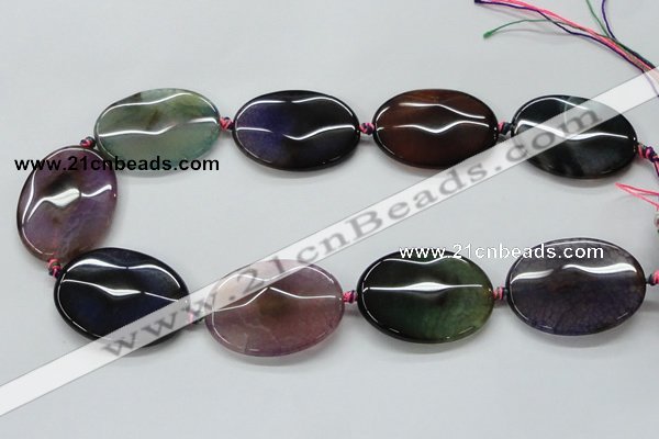 CAA582 15.5 inches 30*40mm faceted oval dragon veins agate beads