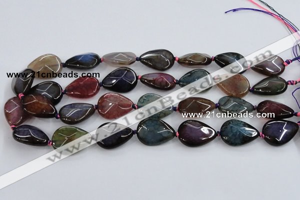 CAA586 15.5 inches 18*25mm faceted teardrop dragon veins agate beads