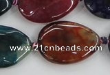 CAA587 15.5 inches 22*30mm faceted teardrop dragon veins agate beads