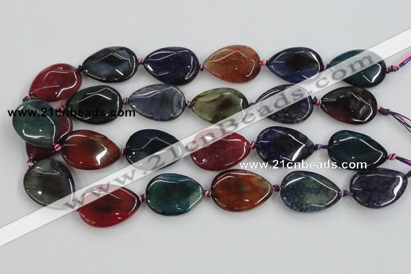 CAA587 15.5 inches 22*30mm faceted teardrop dragon veins agate beads