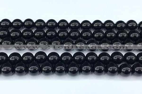 CAA5886 15 inches 10mm round black agate beads, 2mm hole