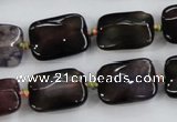 CAA589 15.5 inches 13*18mm faceted rectangle dragon veins agate beads