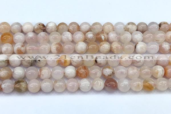 CAA5914 15 inches 8mm round sakura agate gemstone beads