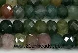 CAA5916 15 inches 4*6mm faceted rondelle Indian agate beads