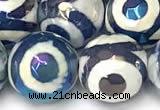 CAA5936 8mm, 10mm & 12mm faceted round AB-color tibetan agate beads