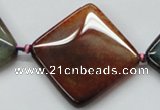 CAA594 15.5 inches 35*35mm faceted diamond dragon veins agate beads