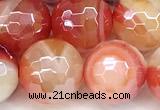 CAA5967 15 inches 10mm faceted round AB-color line agate beads
