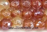 CAA5969 15 inches 6mm faceted round AB-color line agate beads