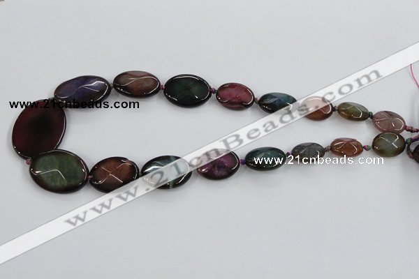 CAA598 16*20mm – 30*40mm faceted oval dragon veins agate beads