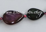 CAA601 15*20mm – 30*40mm faceted teardrop & oval dragon veins agate beads