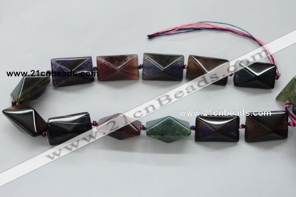 CAA604 15.5 inches 20*20*30mm pyramid dragon veins agate beads