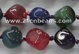 CAA607 15.5 inches 13*13mm nuggets dragon veins agate beads