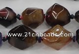 CAA608 15.5 inches 15*20mm faceted nuggets dragon veins agate beads