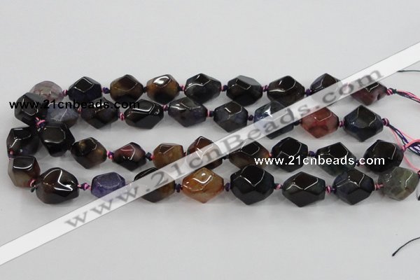 CAA608 15.5 inches 15*20mm faceted nuggets dragon veins agate beads