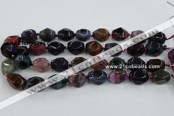 CAA610 15.5 inches 16*20mm faceted nuggets dragon veins agate beads