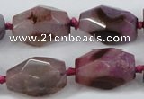 CAA611 15.5 inches 18*25mm faceted nuggets dragon veins agate beads