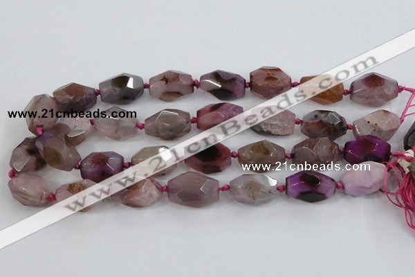 CAA611 15.5 inches 18*25mm faceted nuggets dragon veins agate beads