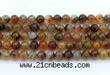 CAA6112 15.5 inches 8mm round dragon vein agate gemstone beads