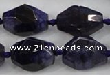 CAA612 15.5 inches 18*25mm faceted nuggets dragon veins agate beads