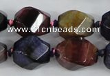 CAA618 15.5 inches 15*20mm faceted & twisted dragon veins agate beads