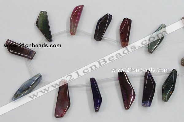 CAA624 top-drilled 15*42mm freeform dragon veins agate beads