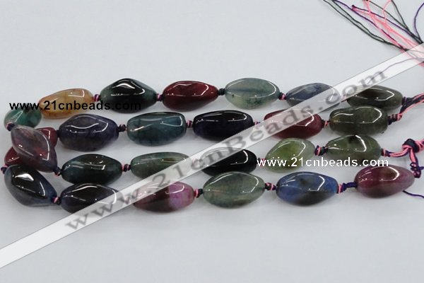 CAA626 15.5 inches 15*30mm nuggets dragon veins agate beads