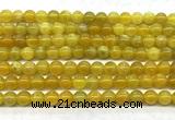 CAA6277 15 inches 6mm round yellow fire agate beads