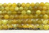 CAA6279 15 inches 10mm round yellow fire agate beads