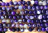 CAA6321 15 inches 8mm faceted round purple banded agate beads