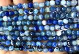 CAA6335 15 inches 6mm faceted round blue banded agate beads