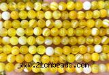 CAA6361 15 inches 6mm round yellow banded agate beads wholesale