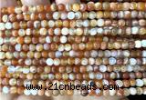 CAA6365 15 inches 4mm round orange banded agate beads wholesale