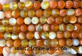 CAA6367 15 inches 8mm round orange banded agate beads wholesale