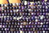 CAA6370 15 inches 4mm round purple banded agate beads wholesale