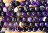 CAA6373 15 inches 10mm round purple banded agate beads wholesale