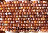CAA6380 15 inches 4mm round red banded agate beads wholesale